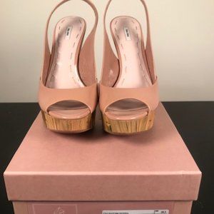 Mui Mui Calzature Donna Patent Nude Slingback